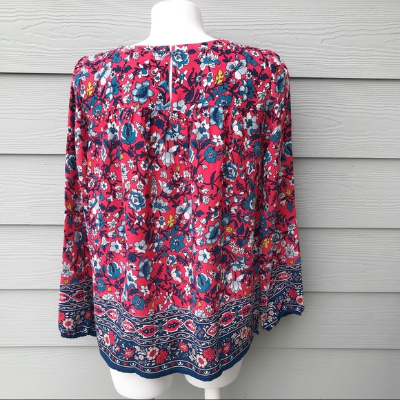 NWT LOFT Floral Print Long Sleeve Blouse - Picture 4 of 5